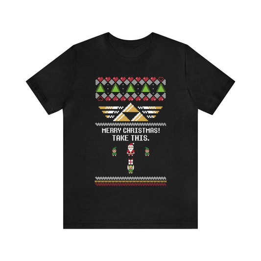 Merry Christmas Take This Ugly Christmas Sweater, NES Christmas Sweater, Video Game Shirt, Gamer Shirt, 8-Bit, Holiday Sweater, Ugly, Xmas