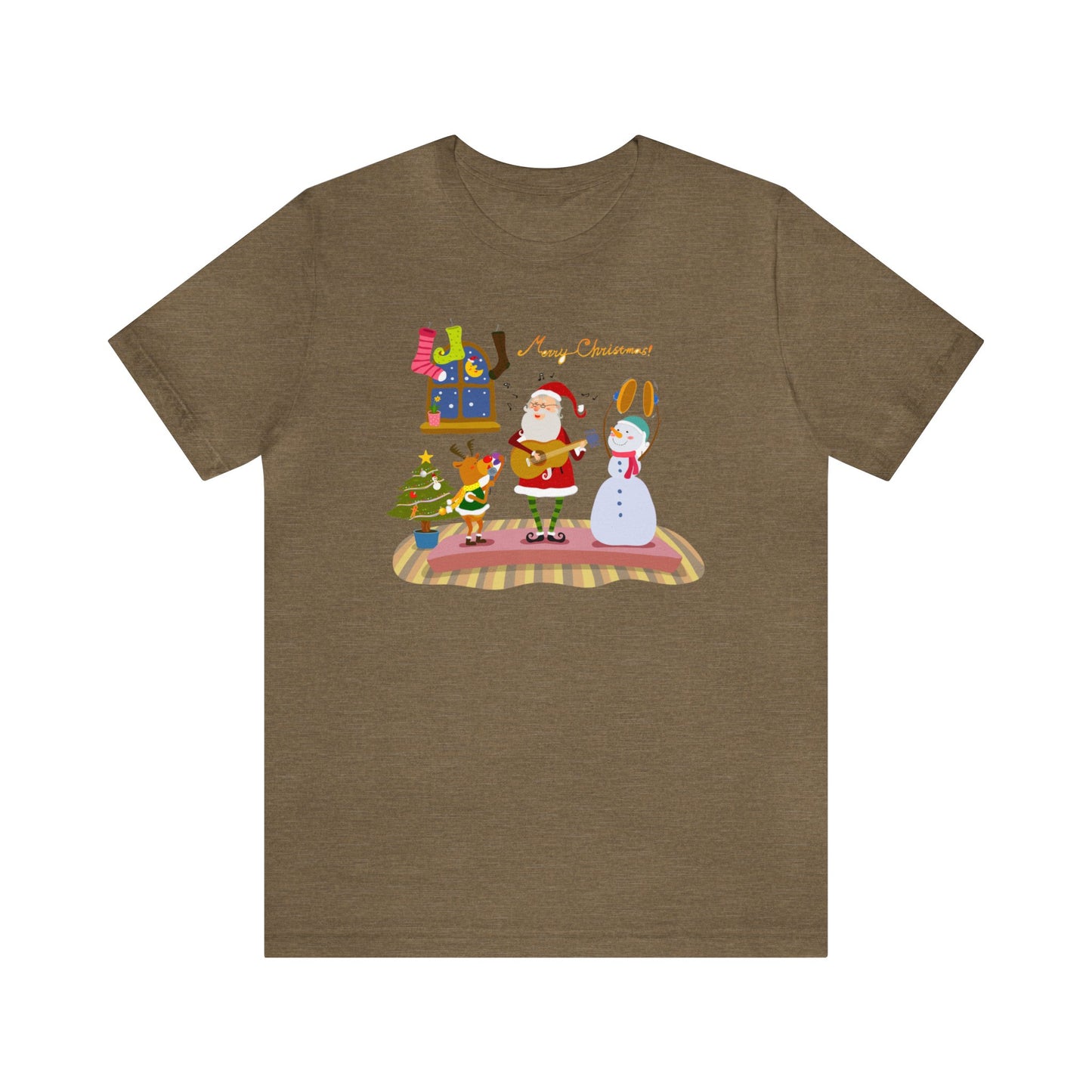 Santa Rudolph and Frosty Band Shirt, Santa Claus Shirt, Christmas Shirt, Xmas Shirt, Holiday Shirt, Merry Tee, Festive Tee, Ruldolph, Frosty