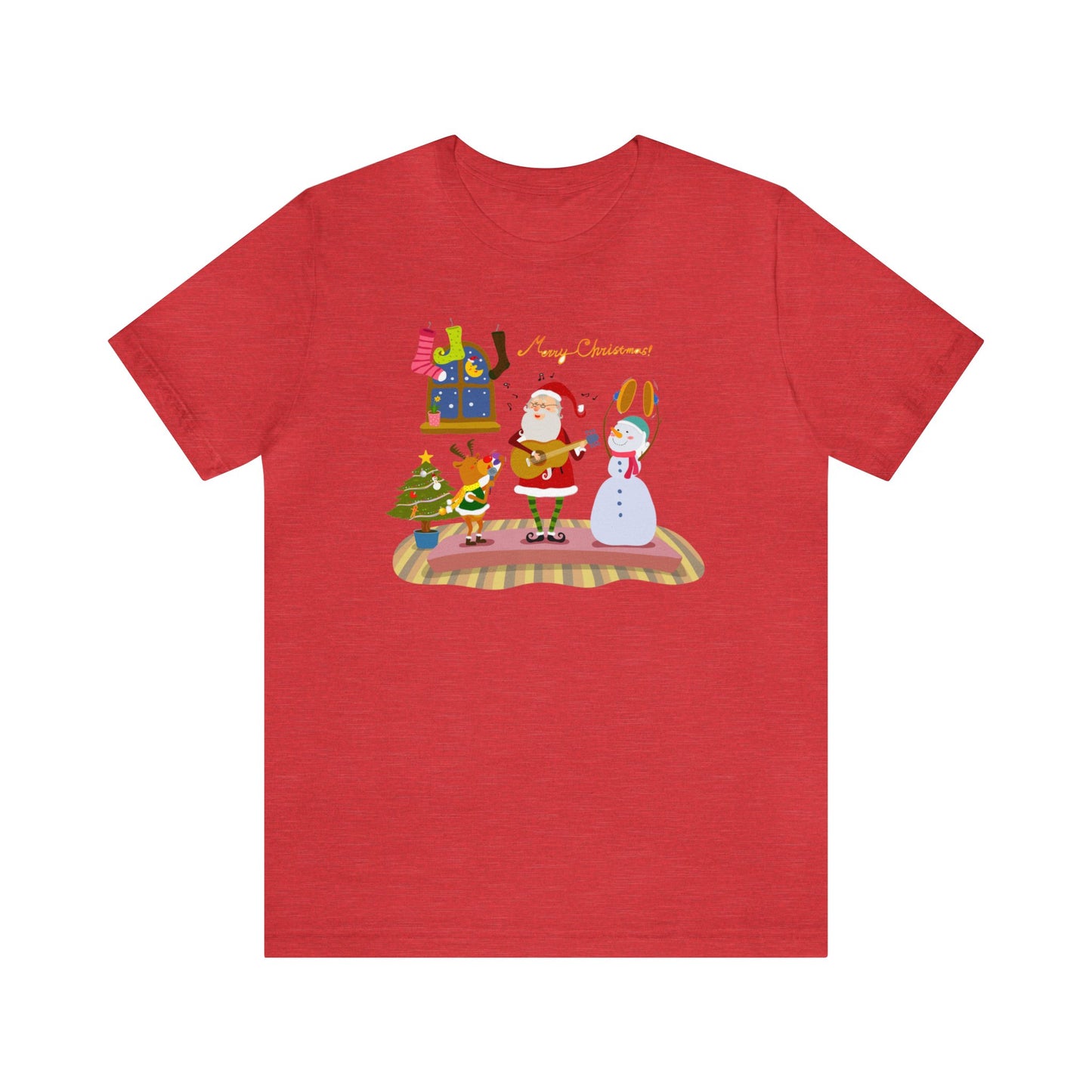 Santa Rudolph and Frosty Band Shirt, Santa Claus Shirt, Christmas Shirt, Xmas Shirt, Holiday Shirt, Merry Tee, Festive Tee, Ruldolph, Frosty
