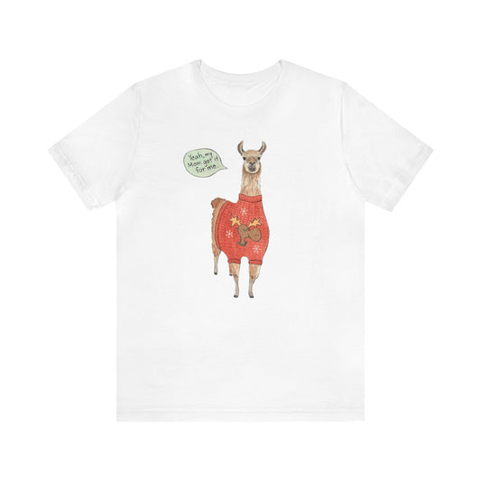 Llama Wearing a Sweater Shirt, Llama shirt, Llama Christmas Shirt, Xmas Shirt, Holiday Shirt, Merry Shirt, Festive Shirt, Merry Christmas T
