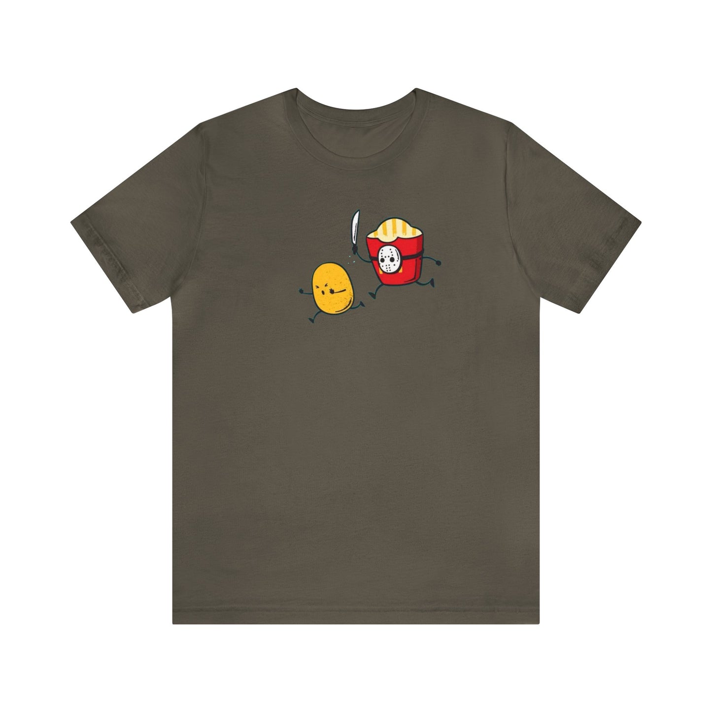 Jason Fry Box Chasing A Potato Shirt, Friday The 13th Shirt, Jason Voorhees Shirt, Funny Halloween Shirt, Spooky Shirt, Funny Food T, Fries