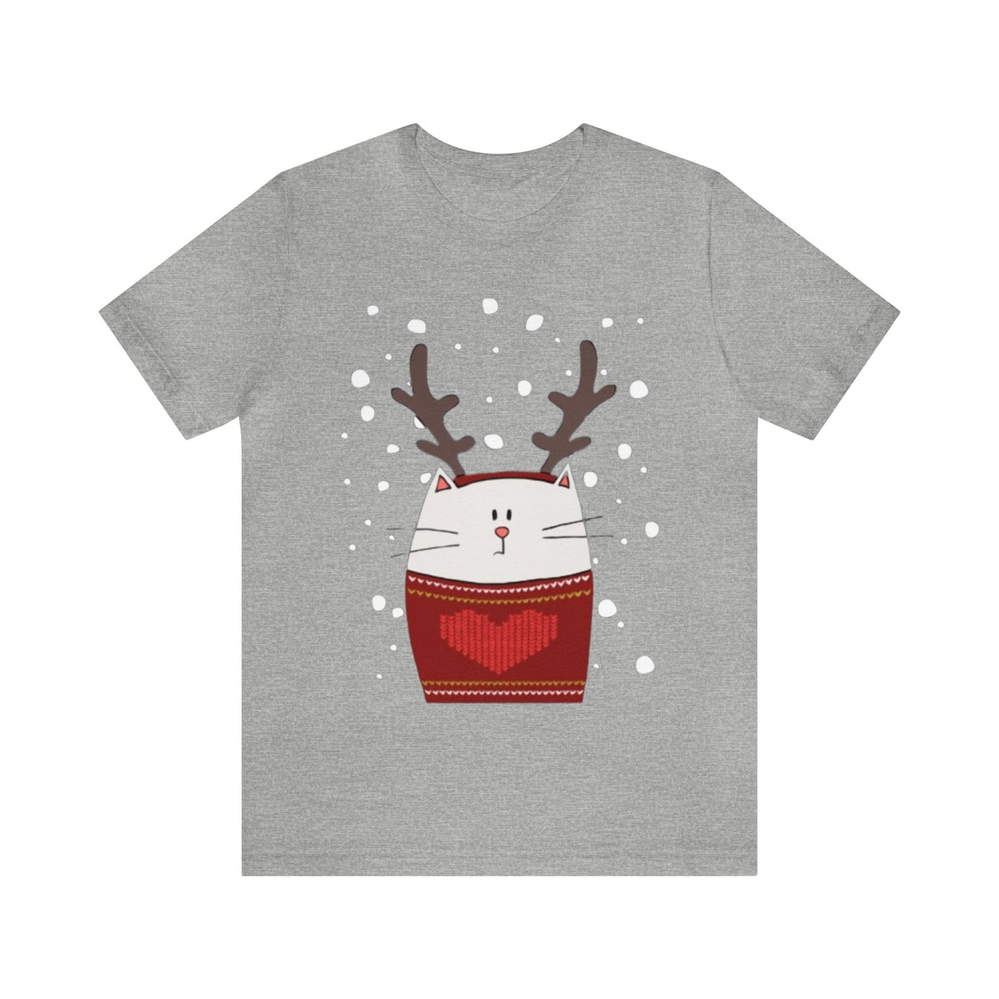 Cat with Reindeer Antlers Shirt, Cat Christmas Shirt, Festive Feline, Xmas Shirt, Cat Lover, Holiday Shirt, Merry Shirt, Festive Shirt, Cat