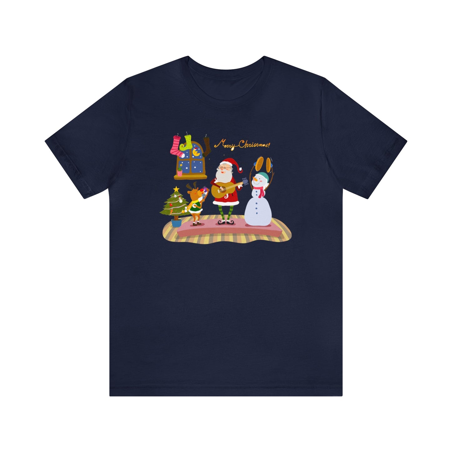 Santa Rudolph and Frosty Band Shirt, Santa Claus Shirt, Christmas Shirt, Xmas Shirt, Holiday Shirt, Merry Tee, Festive Tee, Ruldolph, Frosty
