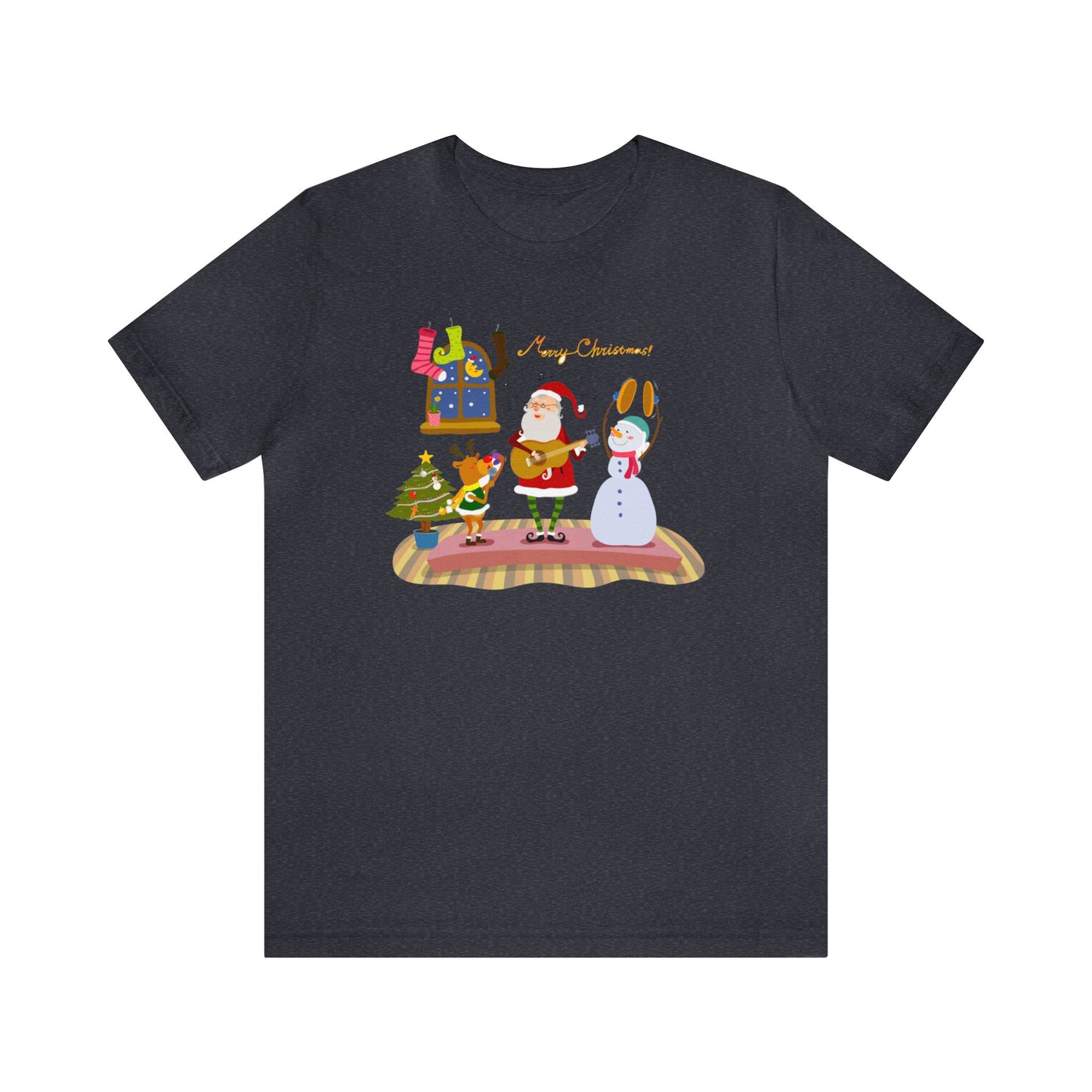 Santa Rudolph and Frosty Band Shirt, Santa Claus Shirt, Christmas Shirt, Xmas Shirt, Holiday Shirt, Merry Tee, Festive Tee, Ruldolph, Frosty