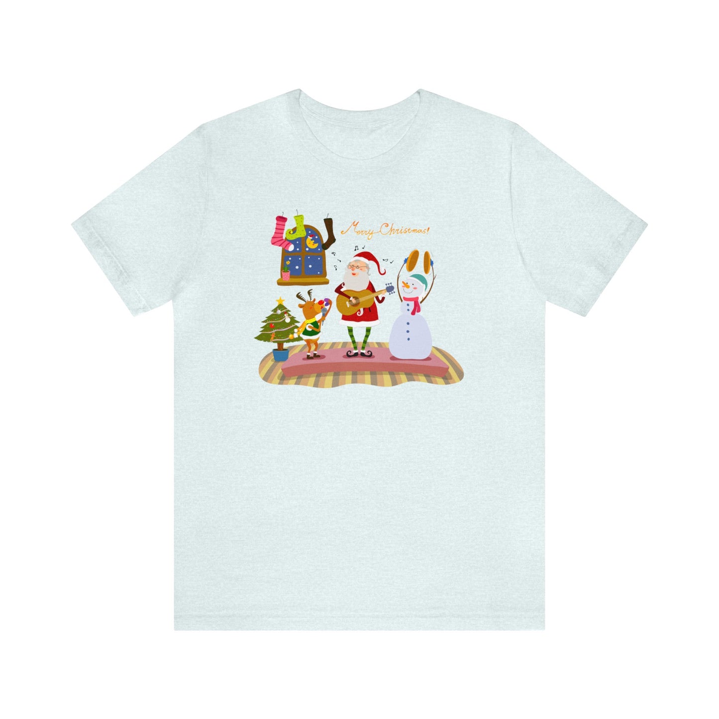 Santa Rudolph and Frosty Band Shirt, Santa Claus Shirt, Christmas Shirt, Xmas Shirt, Holiday Shirt, Merry Tee, Festive Tee, Ruldolph, Frosty