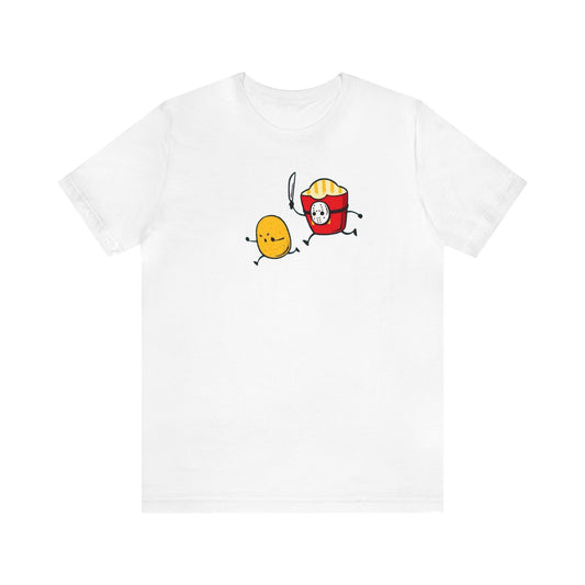Jason Fry Box Chasing A Potato Shirt, Friday The 13th Shirt, Jason Voorhees Shirt, Funny Halloween Shirt, Spooky Shirt, Funny Food T, Fries