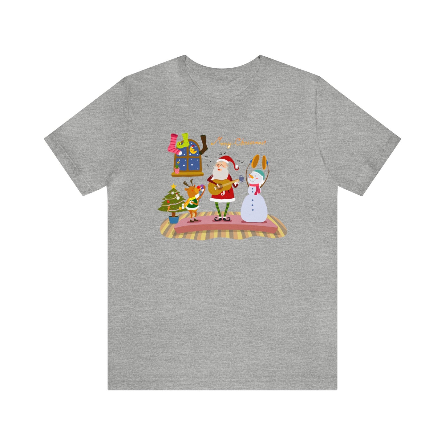 Santa Rudolph and Frosty Band Shirt, Santa Claus Shirt, Christmas Shirt, Xmas Shirt, Holiday Shirt, Merry Tee, Festive Tee, Ruldolph, Frosty