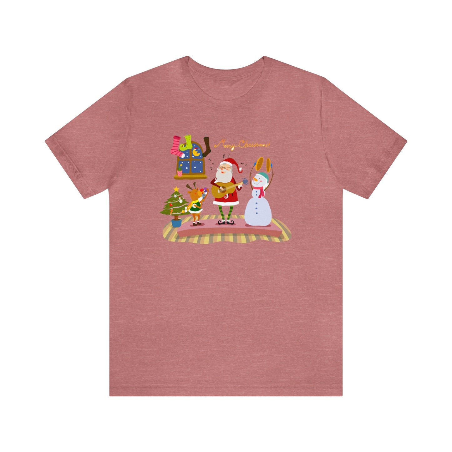 Santa Rudolph and Frosty Band Shirt, Santa Claus Shirt, Christmas Shirt, Xmas Shirt, Holiday Shirt, Merry Tee, Festive Tee, Ruldolph, Frosty