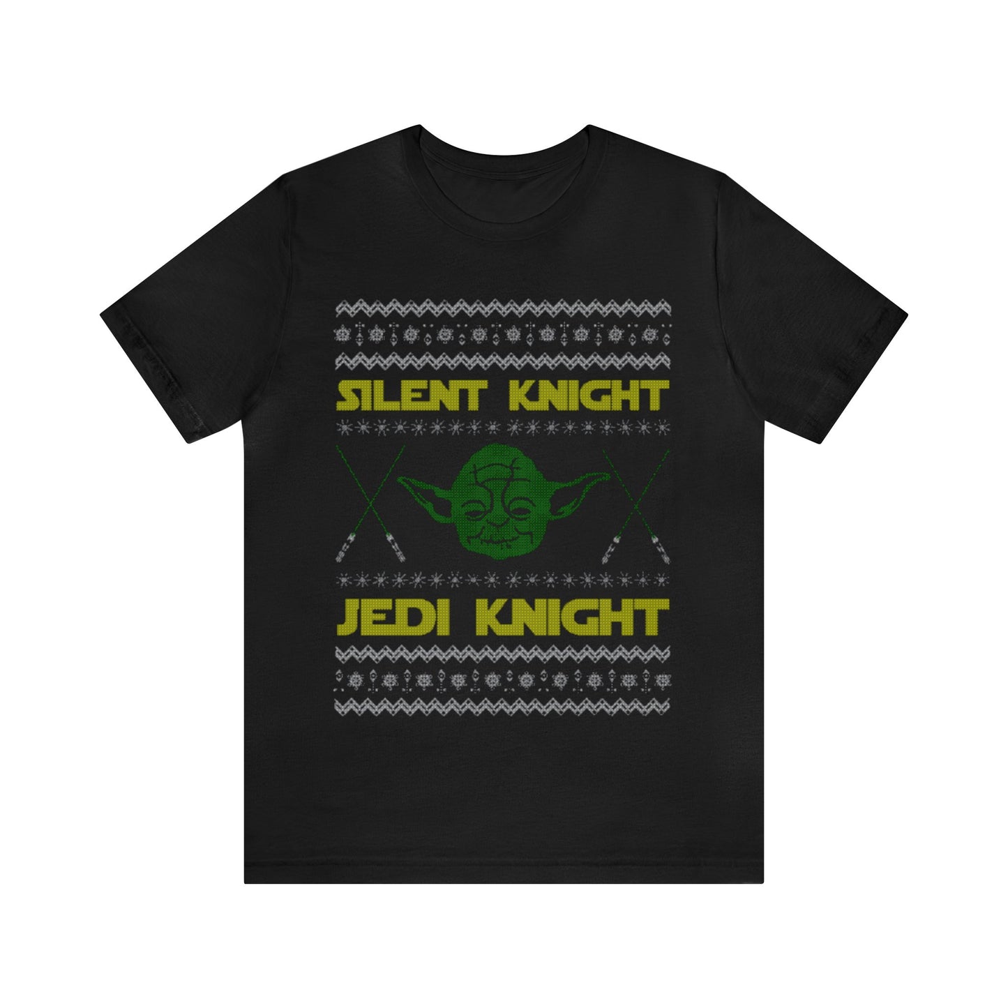 Silent Night Jedi Knight Christmas Sweater, Star Wars Christmas Shirt, Yoda Christmas Shirt, Holiday, Ugly, Xmas, Funny Christmas, Saber