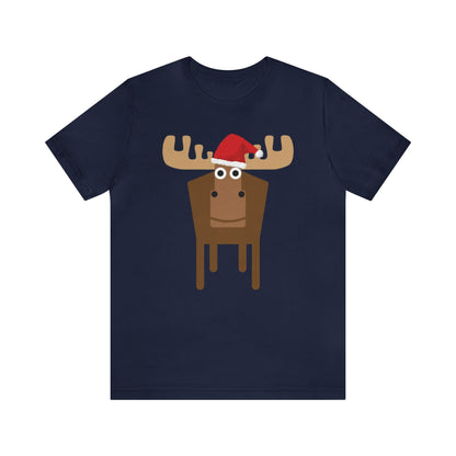 Christmas Moose, Santa Hat Moose, Santa Moose, Moose Shirt, Holiday, Xmas, Funny Christmas, Funny Gift, Mens Xmas, Womens Xmas, Sweatshirt