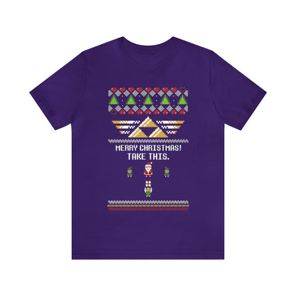 Merry Christmas Take This Ugly Christmas Sweater, NES Christmas Sweater, Video Game Shirt, Gamer Shirt, 8-Bit, Holiday Sweater, Ugly, Xmas