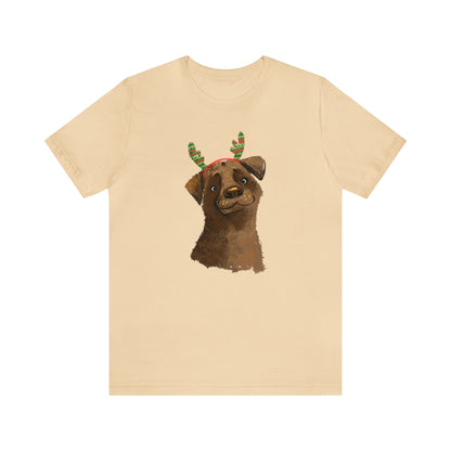 Dog Wearing Antlers Shirt, Reindeer Dog Shirt, Christmas Shirt, Xmas Shirt, Holiday Shirt, Merry Shirt, Festive Shirt, Merry Christmas Tee