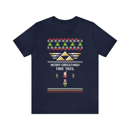 Merry Christmas Take This Ugly Christmas Sweater, NES Christmas Sweater, Video Game Shirt, Gamer Shirt, 8-Bit, Holiday Sweater, Ugly, Xmas