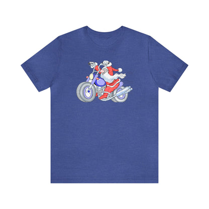 Motorcycle Santa Shirt, Santa Claus Shirt, Christmas Shirt, Xmas Shirt, Holiday Shirt, Merry Shirt, Festive Shirt, Merry Christmas Tee