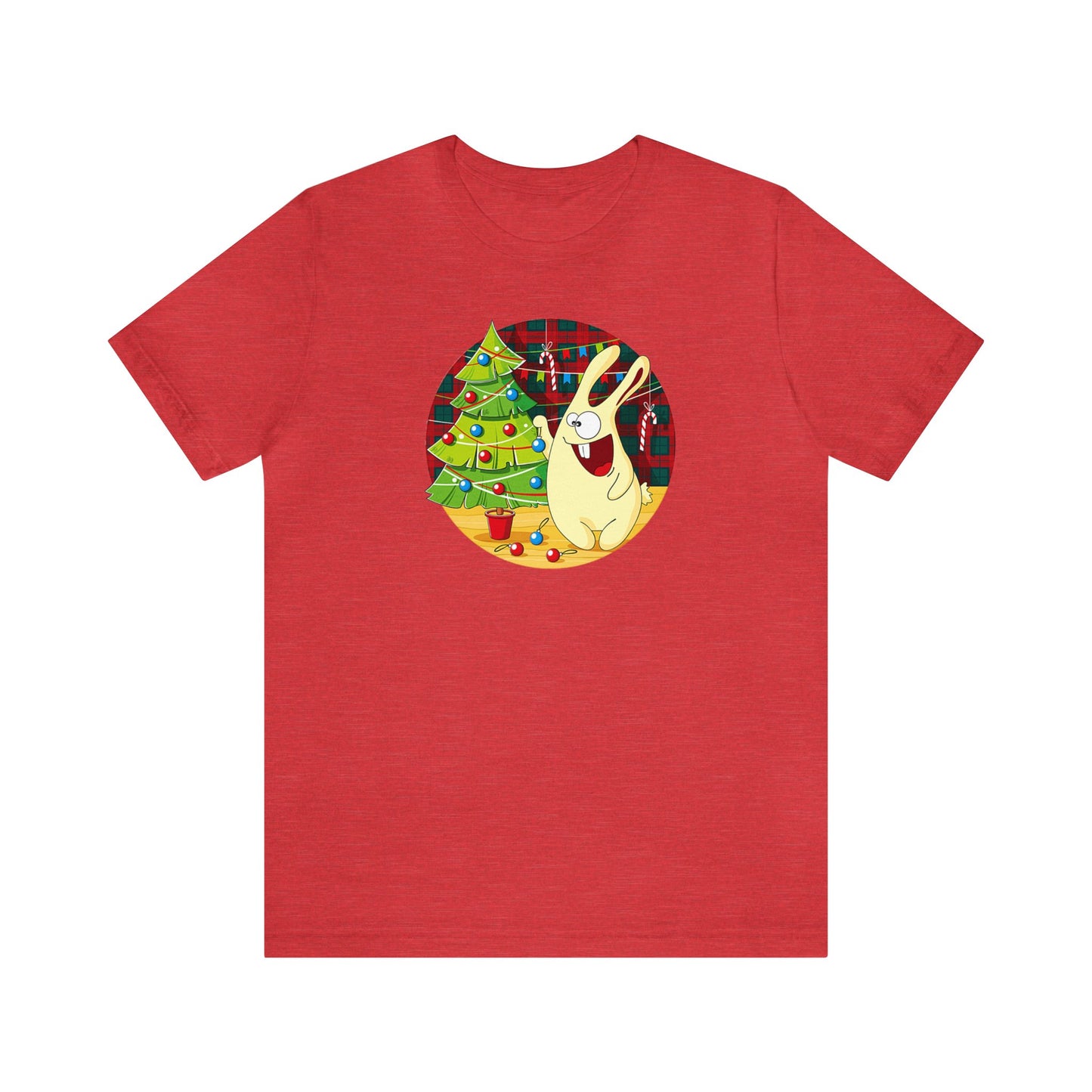 Rabbit Decorating a Christmas Tree Shirt, Christmas Shirt, Xmas Shirt, Holiday Shirt, Merry Shirt, Festive Shirt, Merry Christmas Tee, Bunny