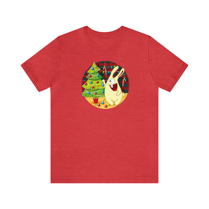 Rabbit Decorating a Christmas Tree Shirt, Christmas Shirt, Xmas Shirt, Holiday Shirt, Merry Shirt, Festive Shirt, Merry Christmas Tee, Bunny