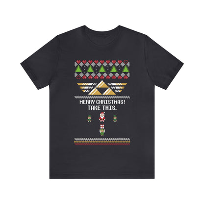 Merry Christmas Take This Ugly Christmas Sweater, NES Christmas Sweater, Video Game Shirt, Gamer Shirt, 8-Bit, Holiday Sweater, Ugly, Xmas