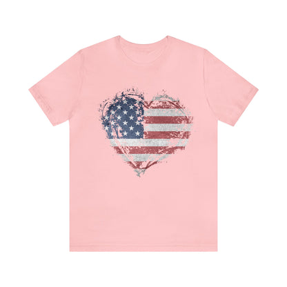 American Flag Heart Shirt, Love USA, Red, White and Blue, 4th of July Shirt, Patriotic Shirt, USA Shirt, Freedom Shirt, United States Shirt