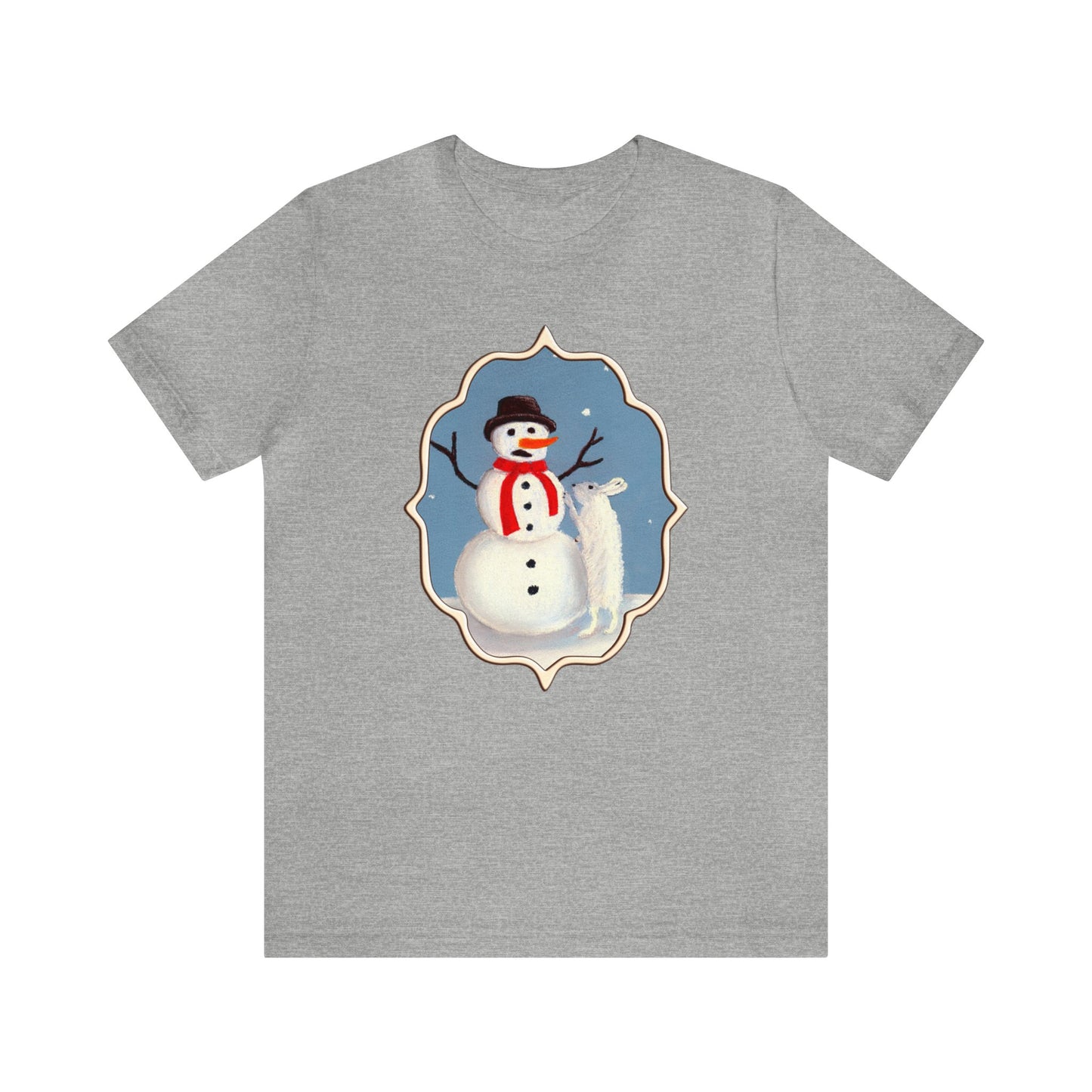 Snowman and Rabbit Christmas Shirt, Xmas Shirt, Holiday Shirt, Merry Shirt, Festive Shirt, Merry Christmas Tee, Christmas Gift, Winter Tee