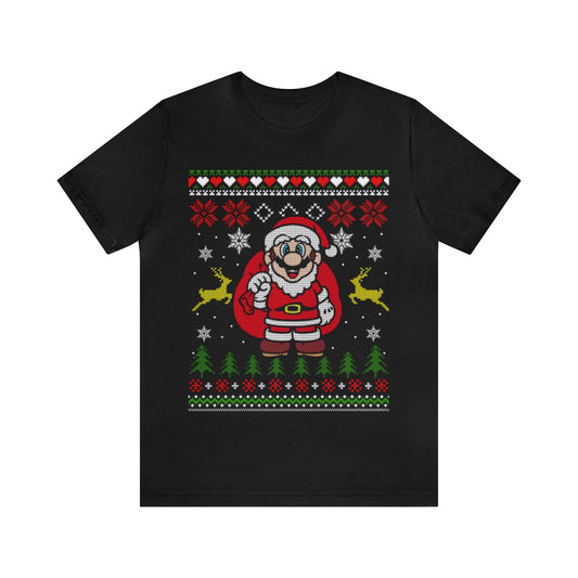 Super Santa Mario Ugly Christmas Sweater, NES Christmas Sweater, Holiday Sweater, Ugly, Xmas, Funny Christmas, Funny Gift, Christmas Shirt