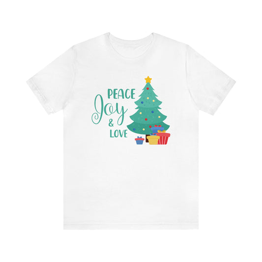 Peace Joy & Love Christmas Tree Shirt, Christmas Shirt, Xmas Shirt, Holiday Shirt, Merry Shirt, Festive Shirt, Merry Christmas Tee, Holiday