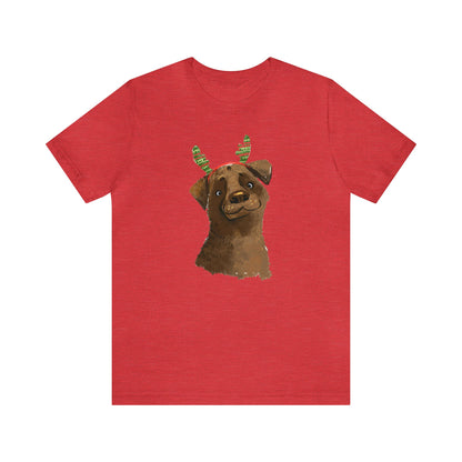 Dog Wearing Antlers Shirt, Reindeer Dog Shirt, Christmas Shirt, Xmas Shirt, Holiday Shirt, Merry Shirt, Festive Shirt, Merry Christmas Tee