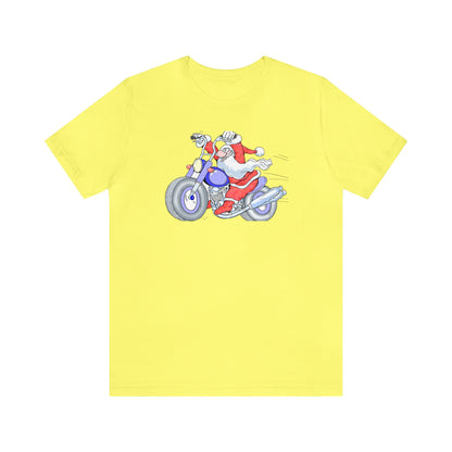 Motorcycle Santa Shirt, Santa Claus Shirt, Christmas Shirt, Xmas Shirt, Holiday Shirt, Merry Shirt, Festive Shirt, Merry Christmas Tee