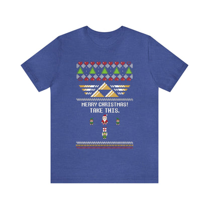 Merry Christmas Take This Ugly Christmas Sweater, NES Christmas Sweater, Video Game Shirt, Gamer Shirt, 8-Bit, Holiday Sweater, Ugly, Xmas
