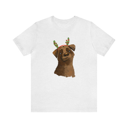 Dog Wearing Antlers Shirt, Reindeer Dog Shirt, Christmas Shirt, Xmas Shirt, Holiday Shirt, Merry Shirt, Festive Shirt, Merry Christmas Tee