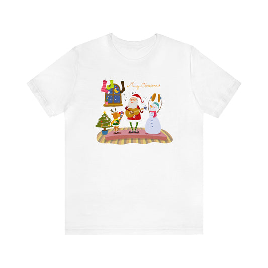 Santa Rudolph and Frosty Band Shirt, Santa Claus Shirt, Christmas Shirt, Xmas Shirt, Holiday Shirt, Merry Tee, Festive Tee, Ruldolph, Frosty