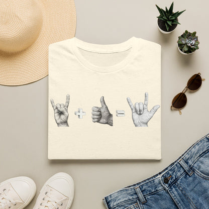 God's Love Equation - ASL Love Equation T-Shirt — Hand Sign Language Graphic Tee