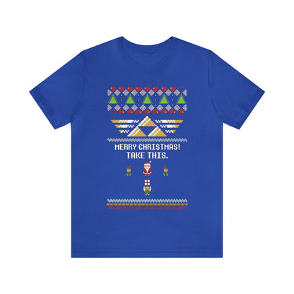 Merry Christmas Take This Ugly Christmas Sweater, NES Christmas Sweater, Video Game Shirt, Gamer Shirt, 8-Bit, Holiday Sweater, Ugly, Xmas