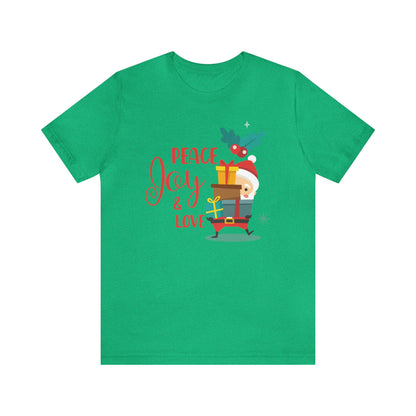 Peace, Joy and Love Santa Shirt, Santa Claus Shirt, Christmas Shirt, Xmas Shirt, Holiday Shirt, Merry Shirt, Festive Shirt, Merry Christmas