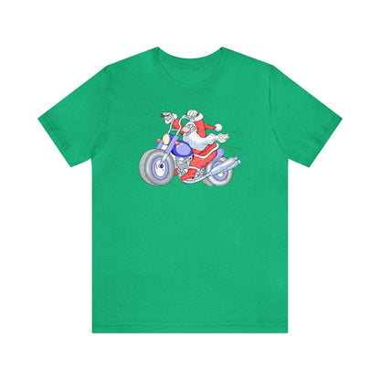 Motorcycle Santa Shirt, Santa Claus Shirt, Christmas Shirt, Xmas Shirt, Holiday Shirt, Merry Shirt, Festive Shirt, Merry Christmas Tee