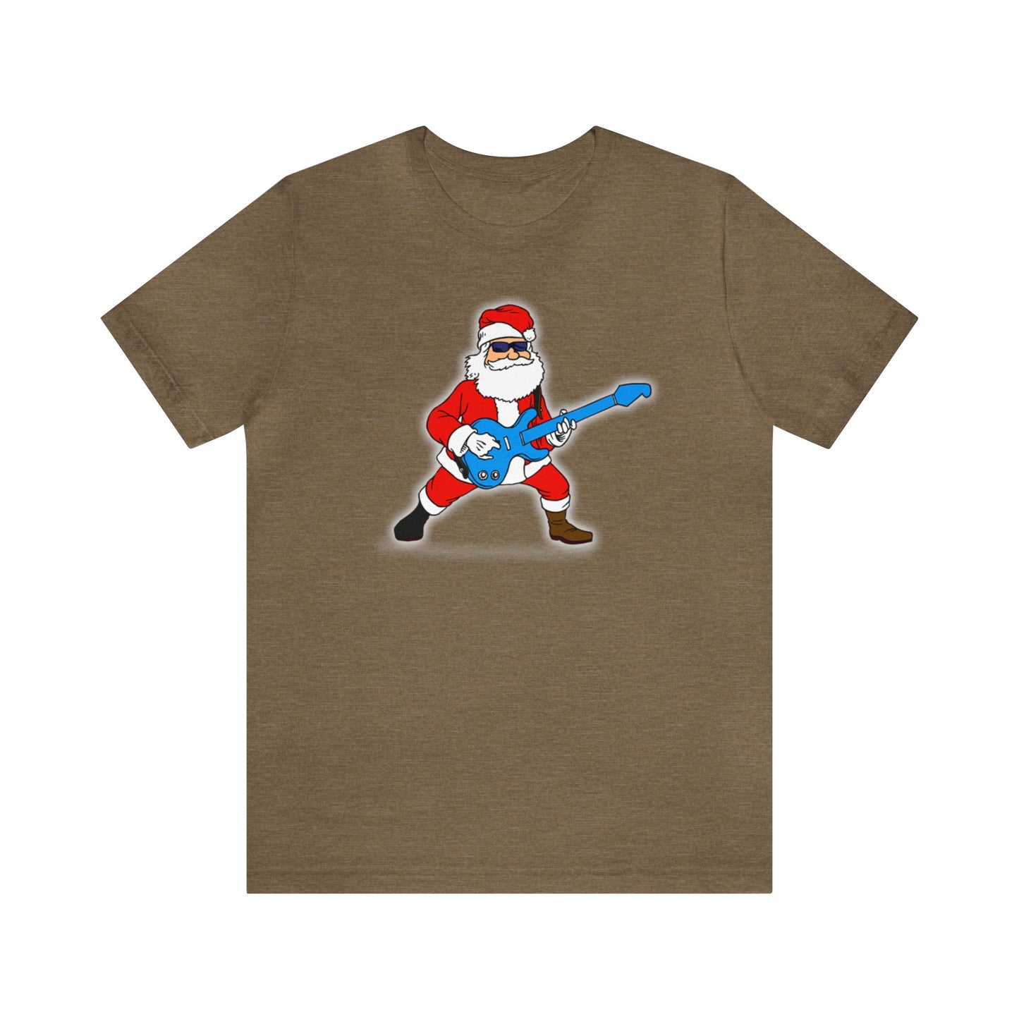 Guitar Playing Santa Shirt, Santa Claus Shirt, Christmas Shirt, Xmas Shirt, Holiday Shirt, Merry Shirt, Festive Shirt, Merry Christmas Tee