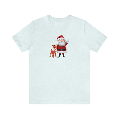 Rudolph and Santa Shirt, Reindeer Shirt, Santa Shirt, Christmas Shirt, Xmas Shirt, Holiday Shirt, Merry Shirt, Festive Shirt, Christmas Tee