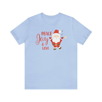 Peace, Joy and Love Santa Shirt, Santa Claus Shirt, Christmas Shirt, Xmas Shirt, Holiday Shirt, Merry Shirt, Festive Shirt, Merry Christmas