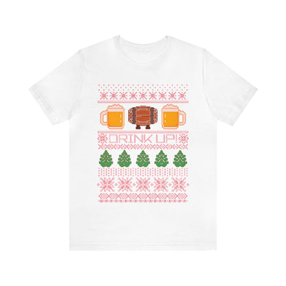 Drink Up! Ugly Christmas Sweater , Funny Christmas Sweater, Beer Drinking Christmas Shirt, Holiday Sweater, Beer Shirt, Xmas, Drinking Shirt