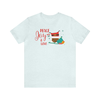 Peace, Joy and Love Santa Shirt, Santa Claus Shirt, Christmas Shirt, Xmas Shirt, Holiday Shirt, Merry Shirt, Festive Shirt, Merry Christmas