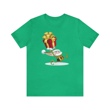 Elf Carrying a Present Shirt, Elf Shirt, Christmas Shirt, Xmas Shirt, Holiday Shirt, Merry Shirt, Festive Shirt, Merry Christmas Tee, Elf T