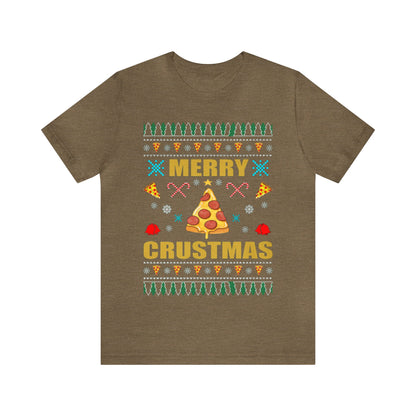 Merry Crustmas Ugly Christmas Sweater, Funny Christmas Sweater, Holiday Sweater, Pizza Christmas Shirt, Pizza Shirt, Pizza Lover, Xmas Shirt