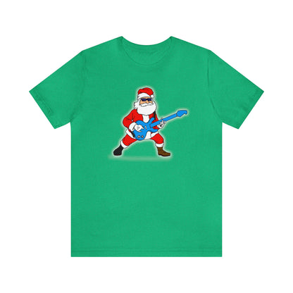 Guitar Playing Santa Shirt, Santa Claus Shirt, Christmas Shirt, Xmas Shirt, Holiday Shirt, Merry Shirt, Festive Shirt, Merry Christmas Tee