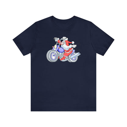 Motorcycle Santa Shirt, Santa Claus Shirt, Christmas Shirt, Xmas Shirt, Holiday Shirt, Merry Shirt, Festive Shirt, Merry Christmas Tee