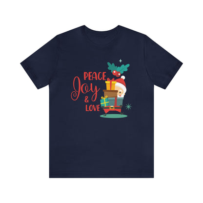 Peace, Joy and Love Santa Shirt, Santa Claus Shirt, Christmas Shirt, Xmas Shirt, Holiday Shirt, Merry Shirt, Festive Shirt, Merry Christmas