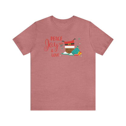 Peace, Joy and Love Santa Shirt, Santa Claus Shirt, Christmas Shirt, Xmas Shirt, Holiday Shirt, Merry Shirt, Festive Shirt, Merry Christmas