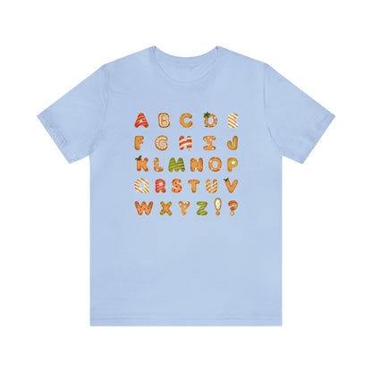 Alphabet Cookies Shirt, ABC Christmas Shirt, Teacher Alphabet Xmas Gift, Holiday, Ugly, Xmas, Christmas Sweatshirt, Xmas T, ABC Cookie Shirt