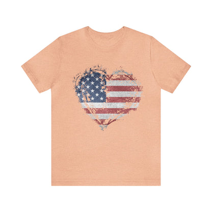 American Flag Heart Shirt, Love USA, Red, White and Blue, 4th of July Shirt, Patriotic Shirt, USA Shirt, Freedom Shirt, United States Shirt