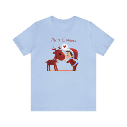 Santa and Reindeer Merry Christmas Shirt, Christmas Shirt, Xmas Shirt, Holiday Shirt, Merry Shirt, Festive Shirt, Merry Christmas Tee