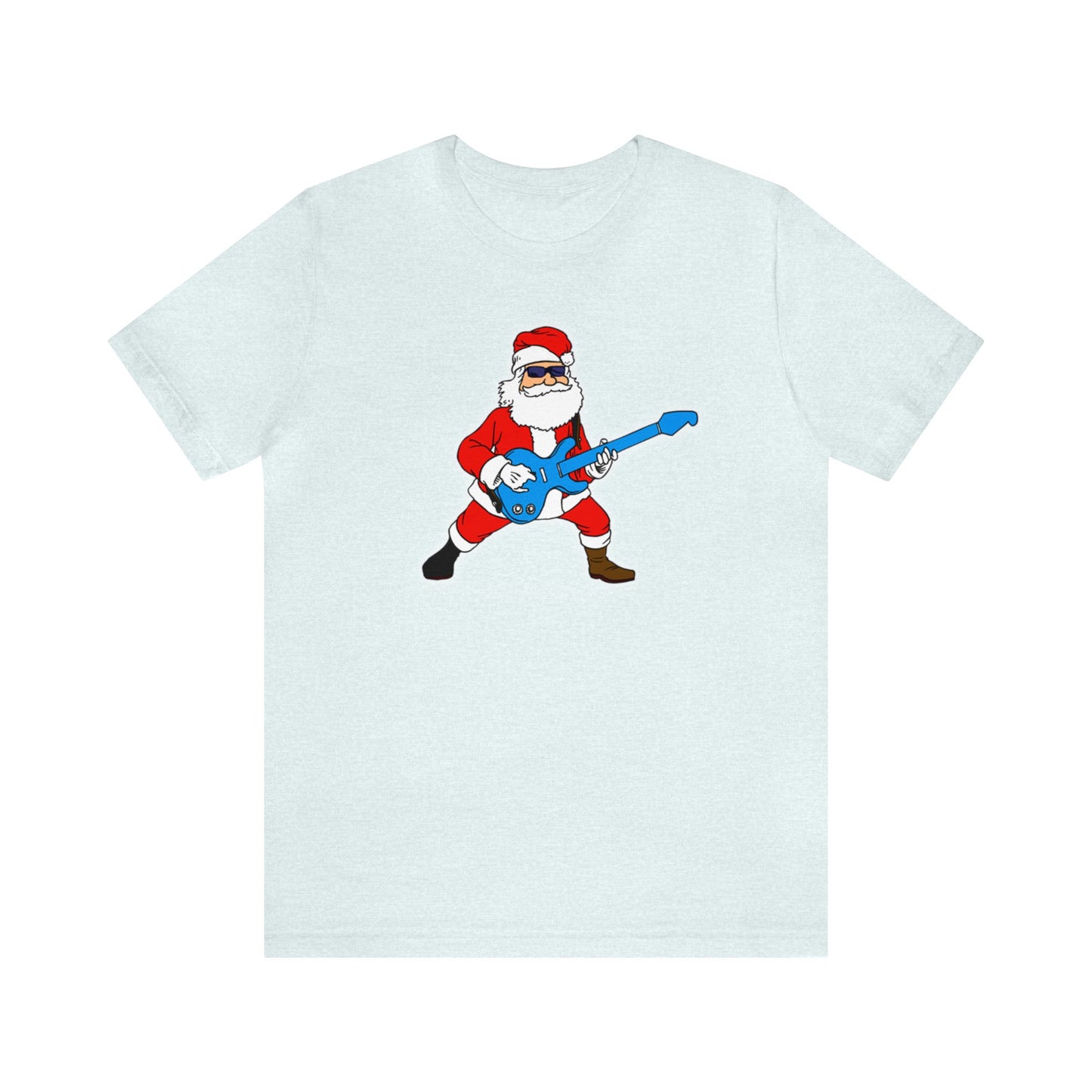 Guitar Playing Santa Shirt, Santa Claus Shirt, Christmas Shirt, Xmas Shirt, Holiday Shirt, Merry Shirt, Festive Shirt, Merry Christmas Tee