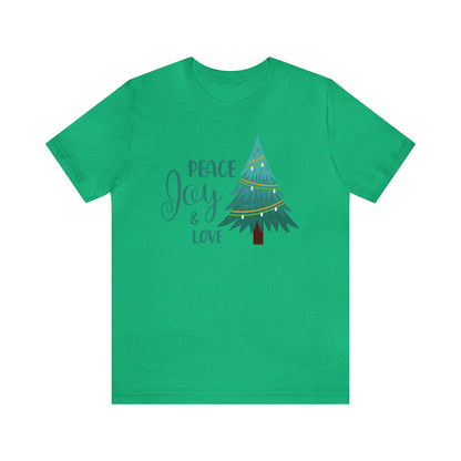 Peace Joy & Love Christmas Tree Shirt, Christmas Shirt, Xmas Shirt, Holiday Shirt, Merry Shirt, Festive Shirt, Merry Christmas Tee, Holiday